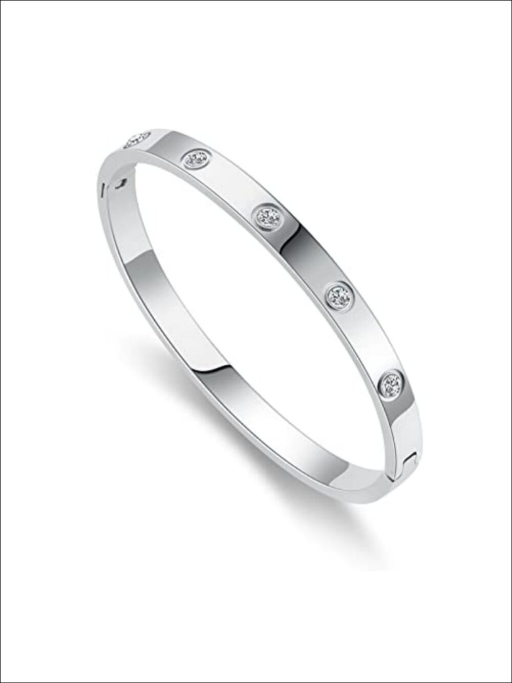 Minimalist Bangle Bracelet for Women, Stainless Steel, Hidden Clasp, Gift Box,